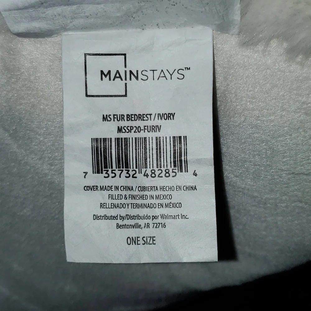 Ms Fur Bedrest/Ivory Back rest Pillow
